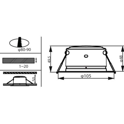 Philips -LED Χωνευτό φωτιστικό οροφής LED/2,2W/230V 3000K