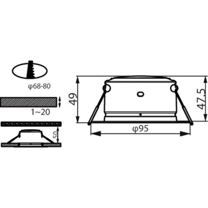 Philips - Χωνευτό φωτιστικό οροφής LED LED/3,5W/230V 3000K