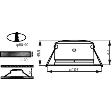 Philips -LED Χωνευτό φωτιστικό οροφής  LED/4,5W/230V 3000K