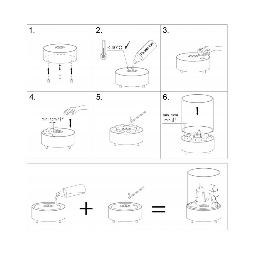 Planika - Τζάκι BIO 36,3x25,1 cm 2,5kW μαύρο