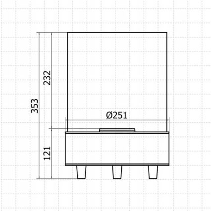Planika - Τζάκι BIO 36,3x25,1 cm 2,5kW μαύρο
