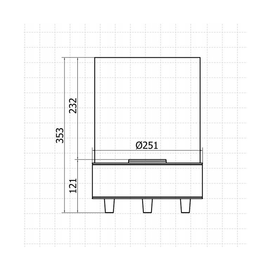 Planika - Τζάκι BIO 36,3x25,1 cm 2,5kW μαύρο