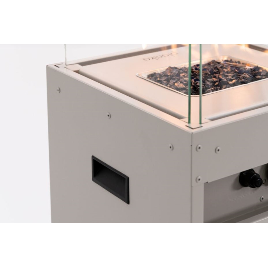 Planika - Τζάκι αερίου εξωτερικού χώρου  142x36 cm 8kW 1xAAA λευκό + προστατευτικό κάλυμμα