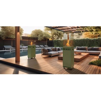 Planika - Τζάκι αερίου εξωτερικού χώρου  142x36 cm 8kW 1xAAA πράσινο + προστατευτικό κάλυμμα