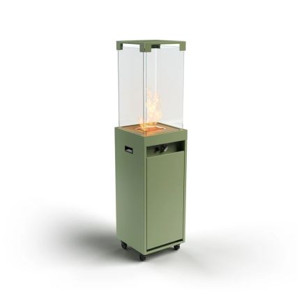 Planika - Τζάκι αερίου εξωτερικού χώρου  142x36 cm 8kW 1xAAA πράσινο + προστατευτικό κάλυμμα