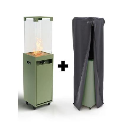 Planika - Τζάκι αερίου εξωτερικού χώρου  142x36 cm 8kW 1xAAA πράσινο + προστατευτικό κάλυμμα