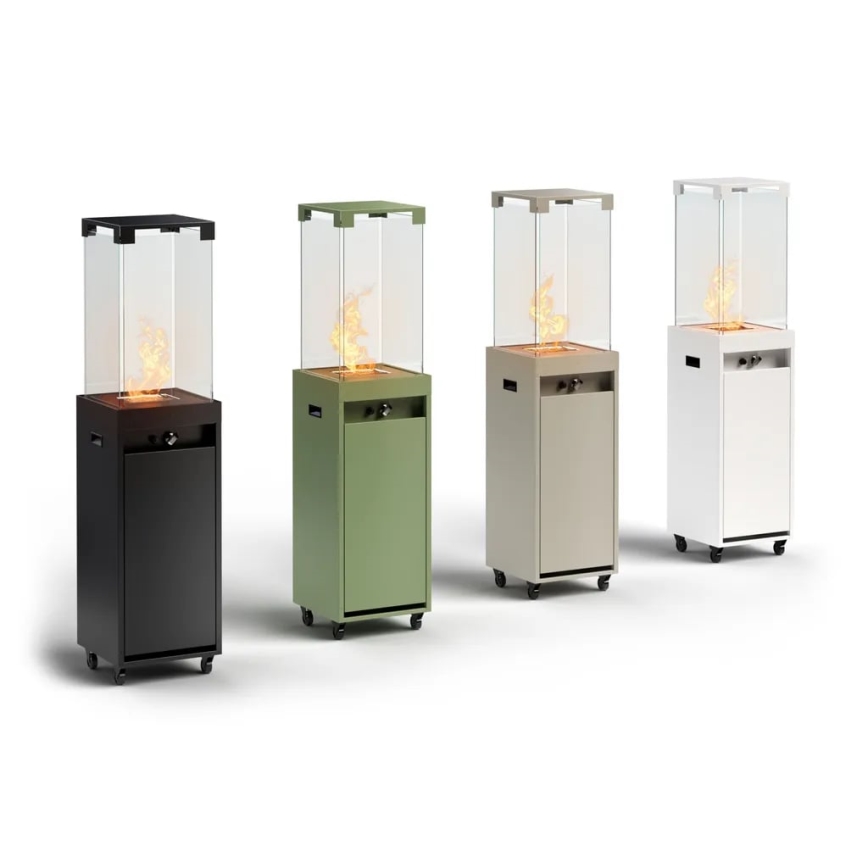 Planika - Τζάκι αερίου εξωτερικού χώρου 142x36 cm 8kW 1xAAA γκρι + προστατευτικό κάλυμμα