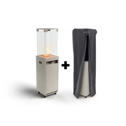 Planika - Τζάκι αερίου εξωτερικού χώρου 142x36 cm 8kW 1xAAA γκρι + προστατευτικό κάλυμμα