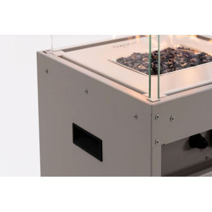 Planika - Τζάκι αερίου εξωτερικού χώρου 142x36 cm 8kW 1xAAA γκρι + προστατευτικό κάλυμμα