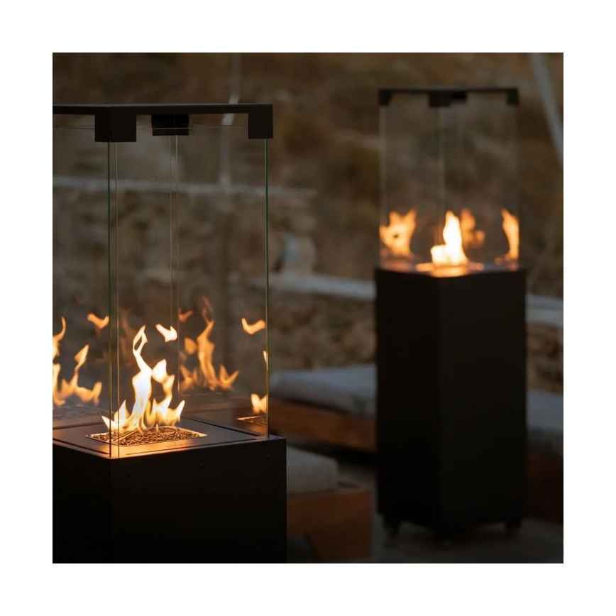 Planika Faro GAS - Τζάκι αερίου εξωτερικού χώρου 142x36 cm 8kW μαύρο + προστατευτικό κάλυμμα