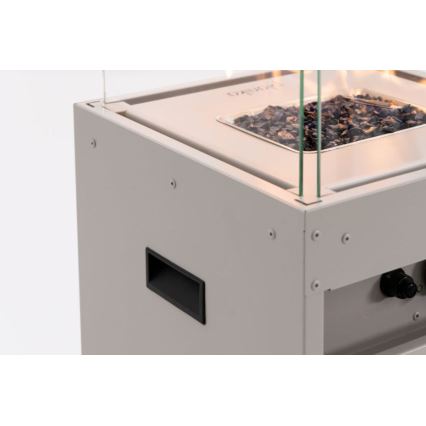 Planika - Υπαίθριο τζάκι αερίου 142x36 cm 8kW 1xAAA λευκό + προστατευτικό κάλυμμα