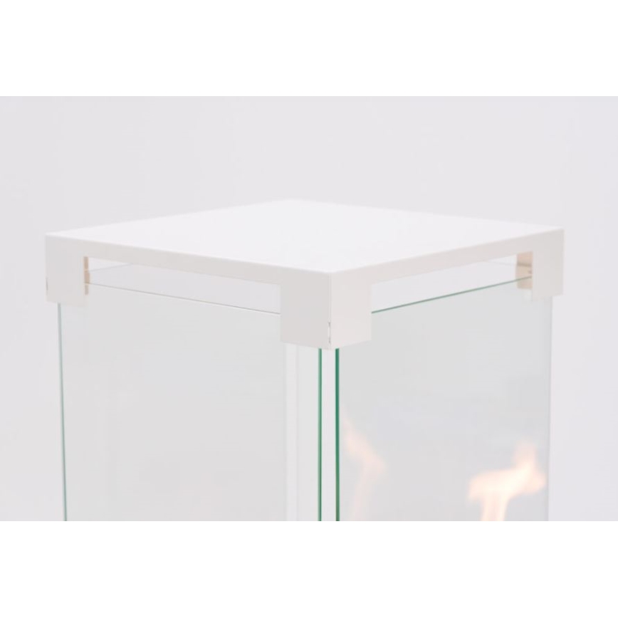 Planika - Υπαίθριο τζάκι αερίου 142x36 cm 8kW 1xAAA λευκό + προστατευτικό κάλυμμα