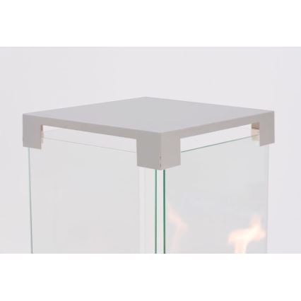Planika - Τζάκι αερίου εξωτερικού χώρου 142x36 cm 8kW 1xAAA γκρι + προστατευτικό κάλυμμα