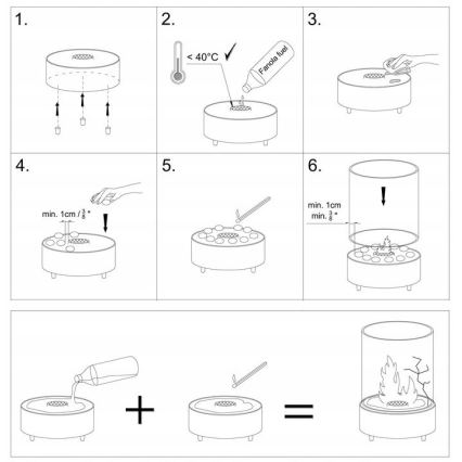 Planika - Τζάκι BIO 35,3x25,1 cm 2,5kW μαύρο