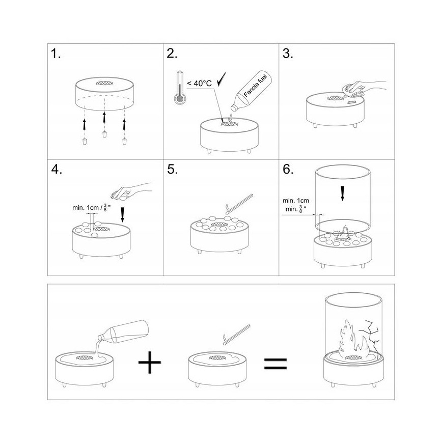 Planika - Τζάκι BIO 35,3x25,1 cm 2,5kW μαύρο