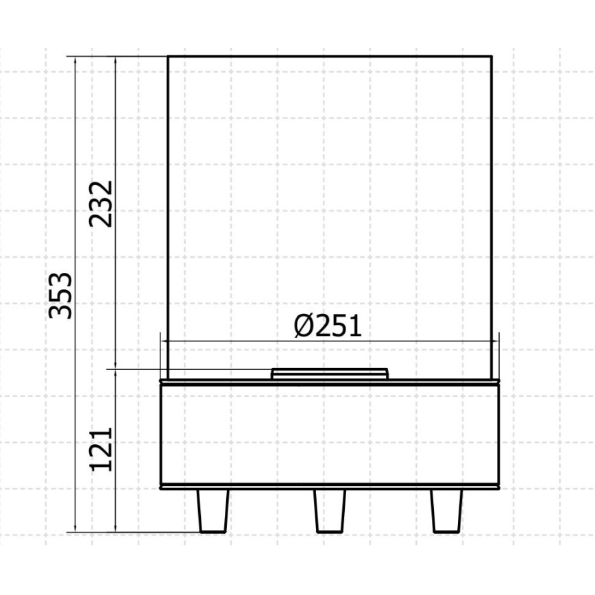 Planika - Τζάκι BIO 35,3x25,1 cm 2,5kW μαύρο
