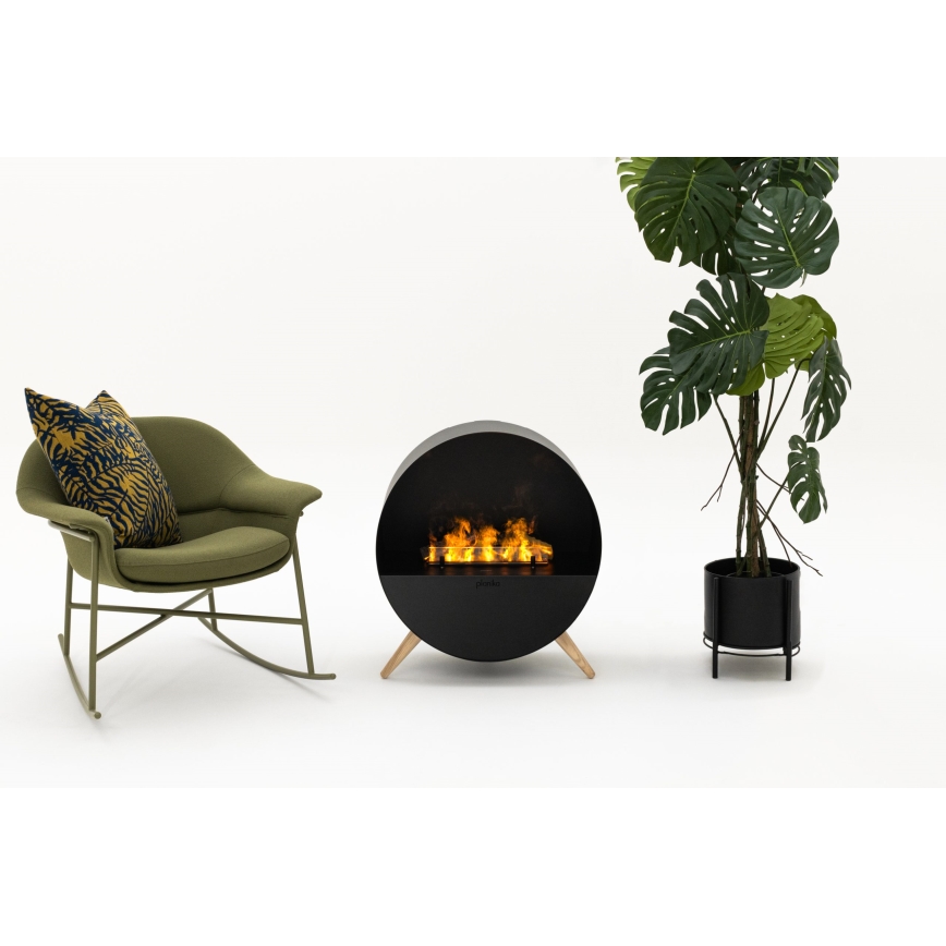 Planika - Τζάκι Βιοαιθανόλης  με τηλεχειριστήριο 72,9x65,3 cm 125W/230V μαύρο