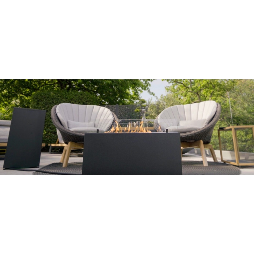 Planika - Τζάκι αερίου εξωτερικού χώρου  41,4x69,8 cm 10kW 1xAAA μαύρο + προστατευτικό κάλυμμα