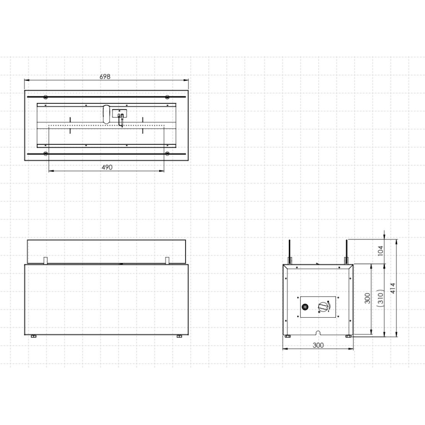 Planika - Τζάκι αερίου εξωτερικού χώρου  41,4x69,8 cm 10kW 1xAAA μαύρο + προστατευτικό κάλυμμα