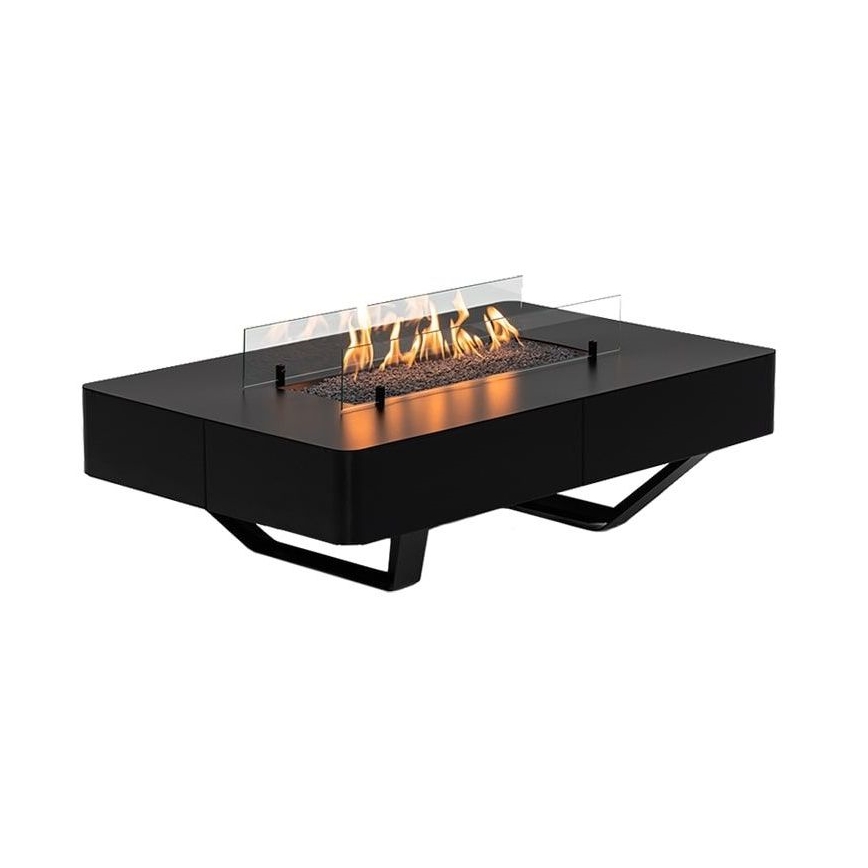 Planika - Τζάκι αερίου εξωτερικού χώρου 46x106 cm 10kW μαύρο + προστατευτικό κάλυμμα