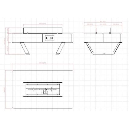 Planika - Τζάκι αερίου εξωτερικού χώρου 46x106 cm 10kW μαύρο + προστατευτικό κάλυμμα