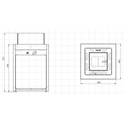 Planika - Τζάκι αερίου εξωτερικού χώρου 79,7x48 cm 10kW 1xAAA μαύρο + προστατευτικό κάλυμμα