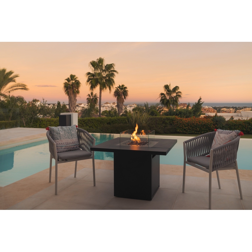 Planika -Τζάκι αερίου εξωτερικού χώρου  79,7x90 cm 10kW 1xAAA μαύρο + προστατευτικό κάλυμμα