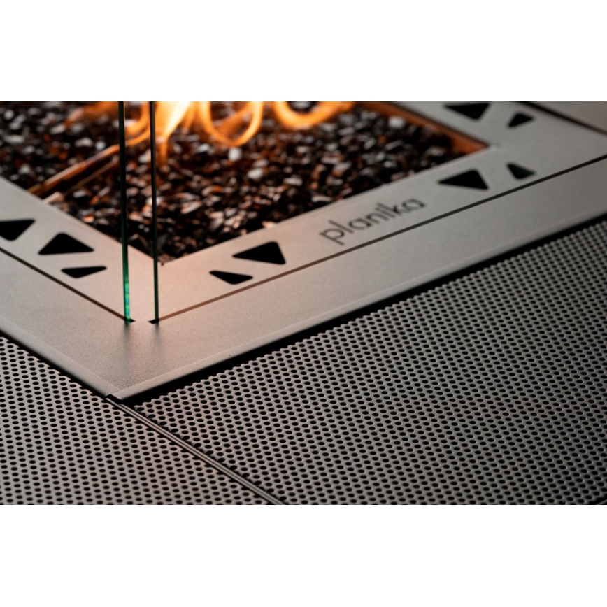 Planika -Τζάκι αερίου εξωτερικού χώρου  79,7x90 cm 10kW 1xAAA μαύρο + προστατευτικό κάλυμμα