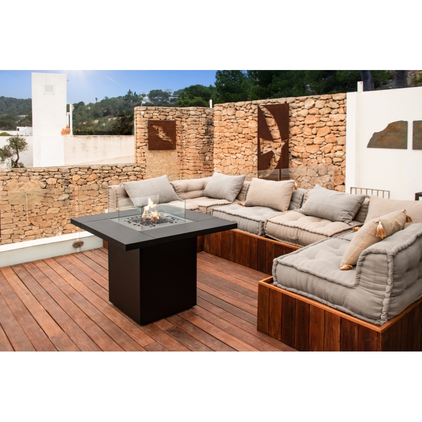 Planika -Τζάκι αερίου εξωτερικού χώρου  79,7x90 cm 10kW 1xAAA μαύρο + προστατευτικό κάλυμμα