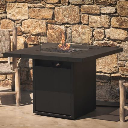 Planika -Τζάκι αερίου εξωτερικού χώρου  79,7x90 cm 10kW 1xAAA μαύρο + προστατευτικό κάλυμμα