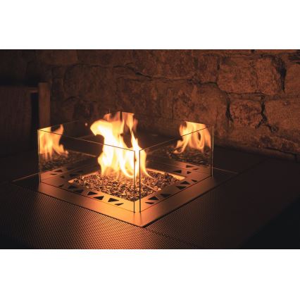Planika -Τζάκι αερίου εξωτερικού χώρου  79,7x90 cm 10kW 1xAAA μαύρο + προστατευτικό κάλυμμα