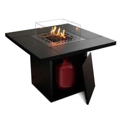 Planika -Τζάκι αερίου εξωτερικού χώρου  79,7x90 cm 10kW 1xAAA μαύρο + προστατευτικό κάλυμμα