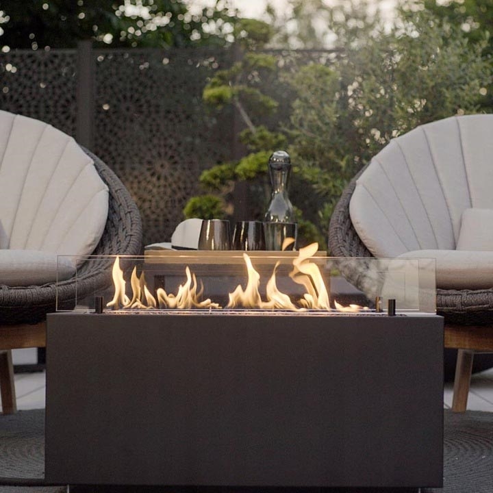 Planika - Τζάκι αερίου εξωτερικού χώρου  41,4x69,8 cm 10kW 1xAAA μαύρο + προστατευτικό κάλυμμα