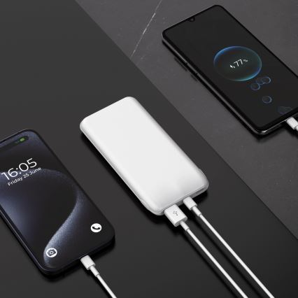 Power Bank 10000 mAh 10W Power Delivery 2xUSB-C + 1xUSB-A λευκό