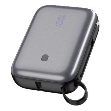 Power Bank 10000 mAh 20W Power Delivery Compact με ενσωματωμένο καλώδιο USB-C 1μ μαύρο