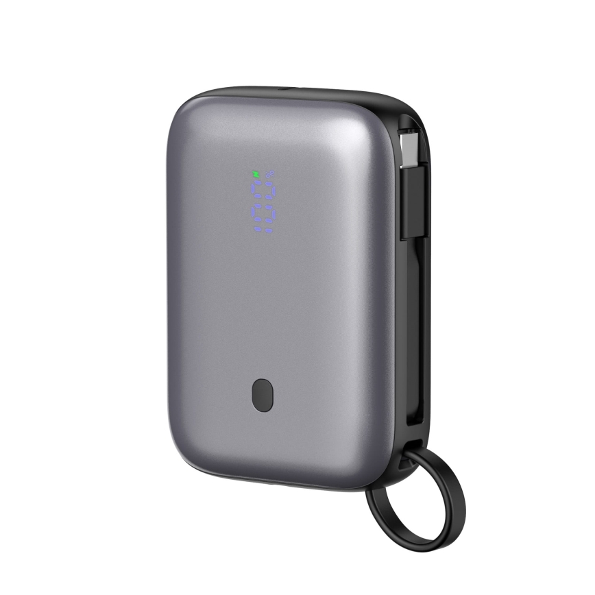 Power Bank 10000 mAh 20W Power Delivery Compact with ενσωματωμένο retractable USB-C καλώδιο 1m μαύρο