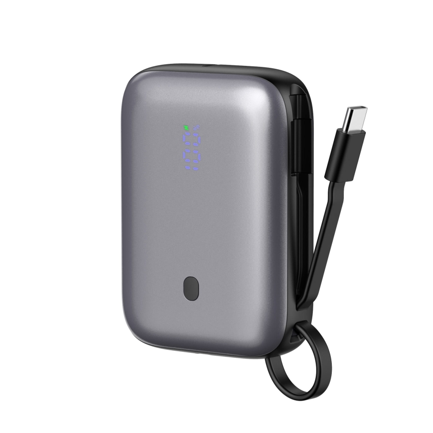 Power Bank 10000 mAh 20W Power Delivery Compact with ενσωματωμένο retractable USB-C καλώδιο 1m μαύρο