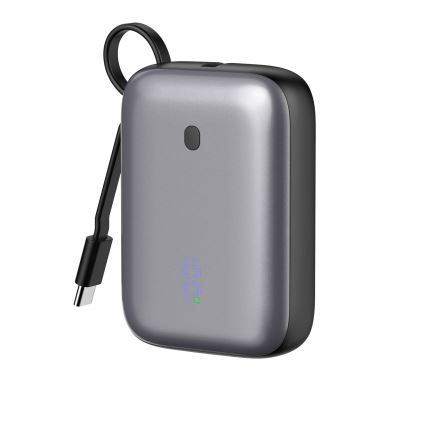 Power Bank 10000 mAh 20W Power Delivery Compact with ενσωματωμένο retractable USB-C καλώδιο 1m μαύρο