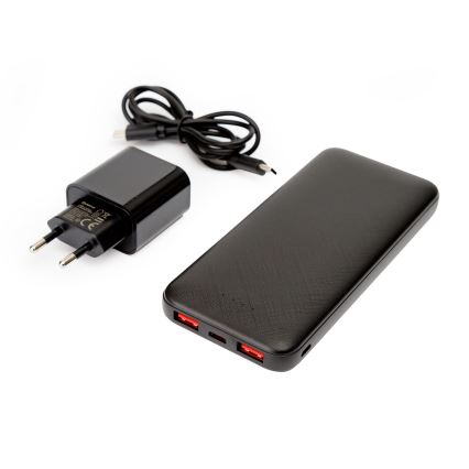 Power Bank 10000 mAh + αντάπτορας 20W Power Delivery + USB-C/USB-C καλώδιο 1m μαύρο