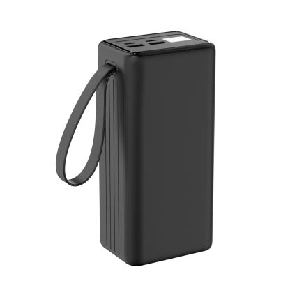 Power Bank 40000 mAh 65W Power Delivery 2xUSB-A + 2xUSB-C με LED φακό και καλώδιο USB-C 1μ μαύρο