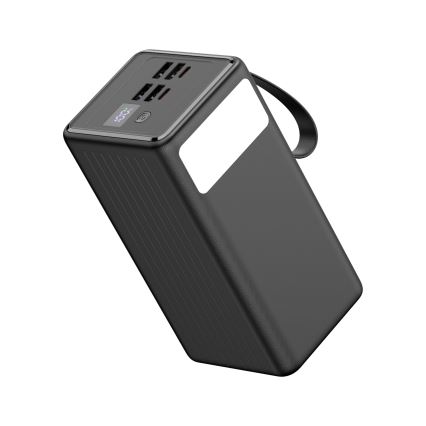 Τράπεζα ενέργειας 60000 mAh 20W Power Delivery 4xUSB-A + 2xUSB-C με φακό LED και καλώδιο USB-C 1m μαύρο