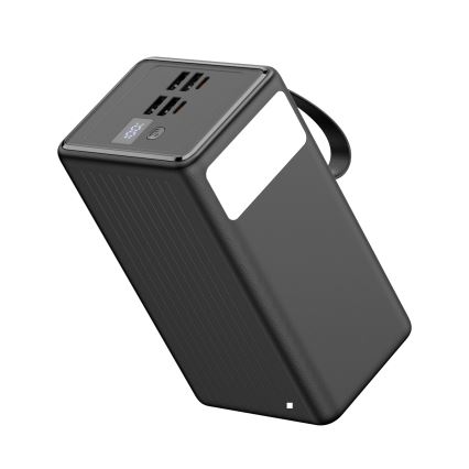 Power Bank 70000 mAh 20W Power Delivery 4xUSB-A + 2xUSB-C με φακό LED και καλώδιο USB-C 1m μαύρο