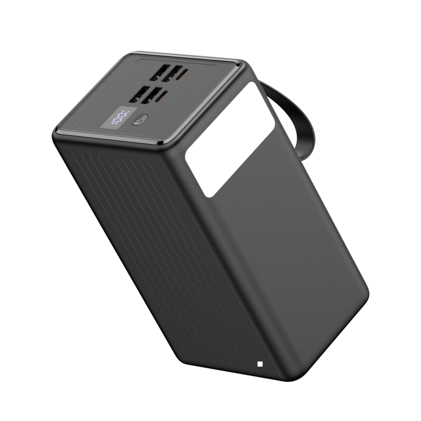 Power Bank 70000 mAh 20W Power Delivery 4xUSB-A + 2xUSB-C με φακό LED και καλώδιο USB-C 1m μαύρο