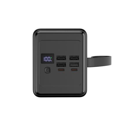Power Bank 70000 mAh 20W Power Delivery 4xUSB-A + 2xUSB-C με φακό LED και καλώδιο USB-C 1m μαύρο