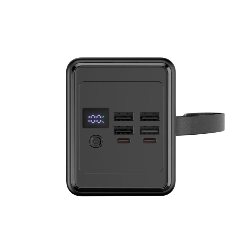 Power Bank 70000 mAh 20W Power Delivery 4xUSB-A + 2xUSB-C με φακό LED και καλώδιο USB-C 1m μαύρο