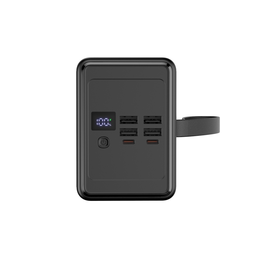 Power Bank 80000 mAh 20W Power Delivery 4xUSB-A + 2xUSB-C με LED φακό και καλώδιο USB-C 1μ μαύρο