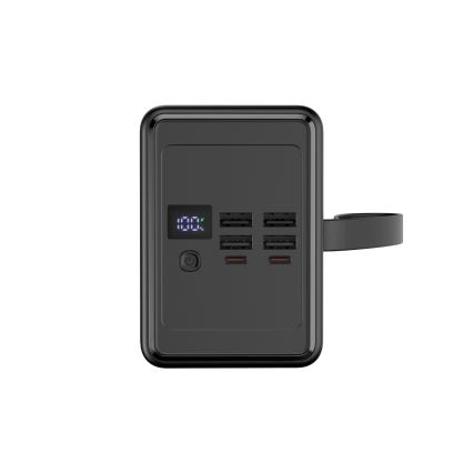 Power Bank 80000 mAh 20W Power Delivery 4xUSB-A + 2xUSB-C με φακό LED και καλώδιο USB-C 1m μαύρο