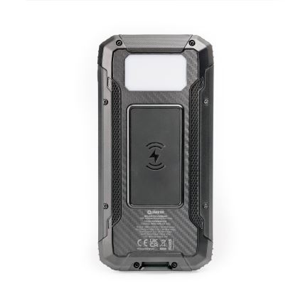 Power bank with LED light, ασύρματη φόρτιση και ηλιακό πάνελ Power Delivery 15W/10000 mAh μαύρο