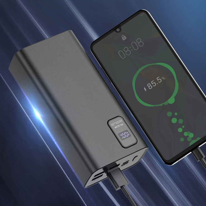 Power Bank με οθόνη LED  Power Delivery 30000 mAh 3,7V μαύρο