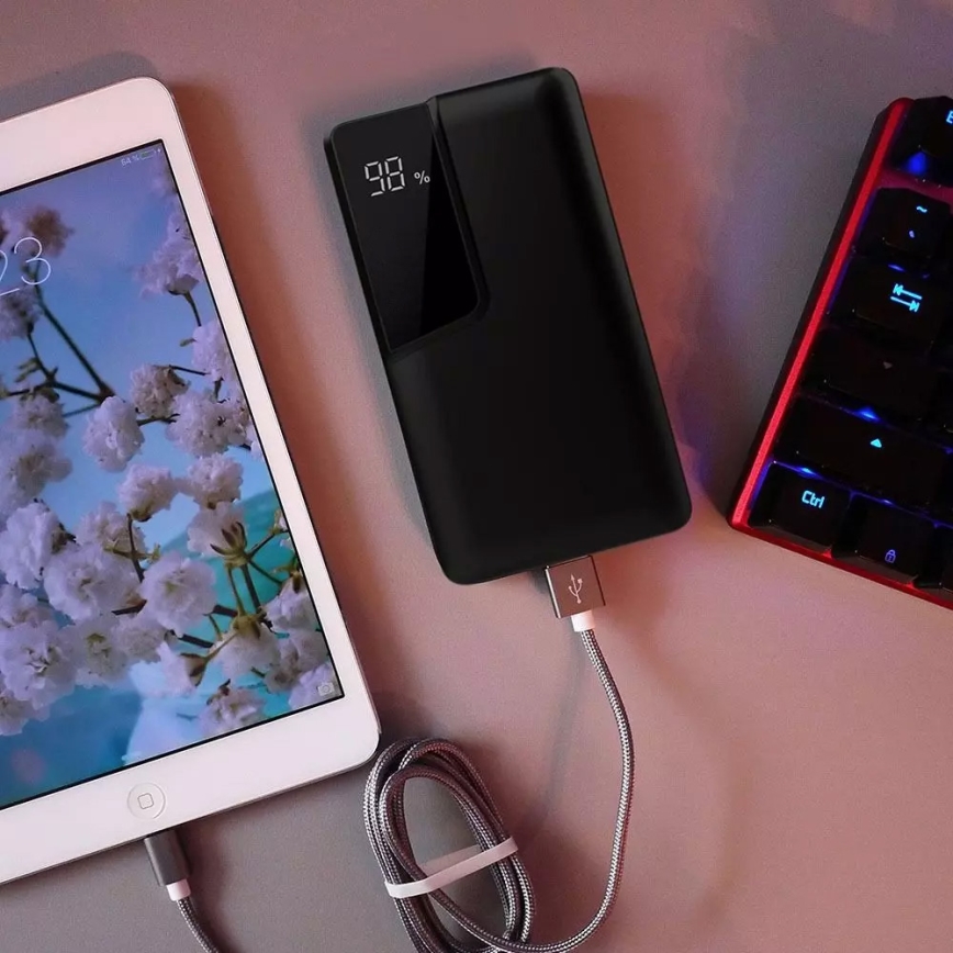 Power bank με οθόνη 10000mAh/3,7V μαύρο